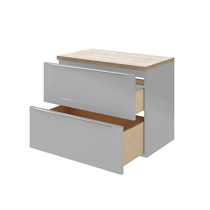 Meuble sous vasque à suspendre GoodHome Imandra gris 80 cm + plan de toilette Hartland 183 cm (à redécouper)
