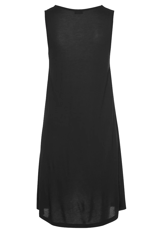 LASCANA Strandkleid mit Zierknöpfen am Ausschnitt, kurzes Sommerkleid, Jerseykleid