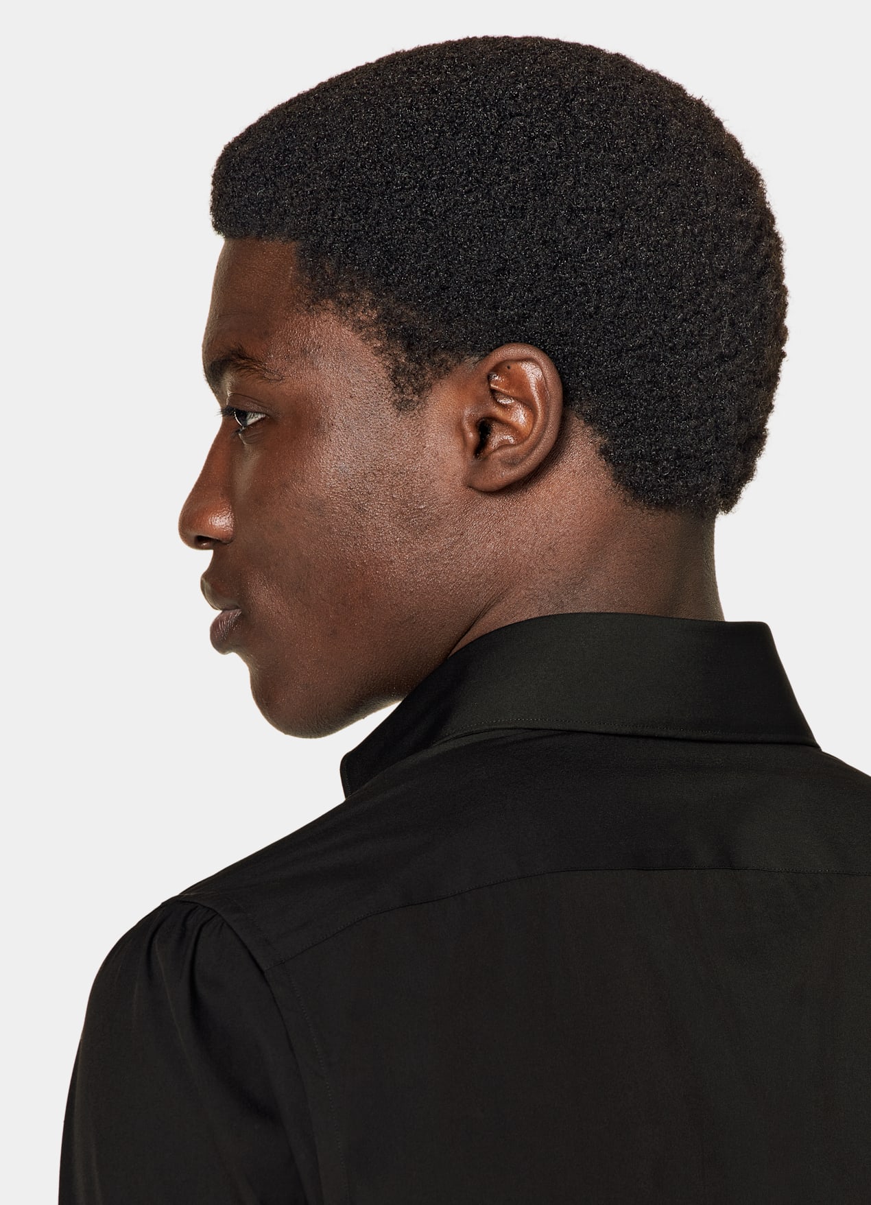 Chemise coupe très ajustée en popeline marron foncé