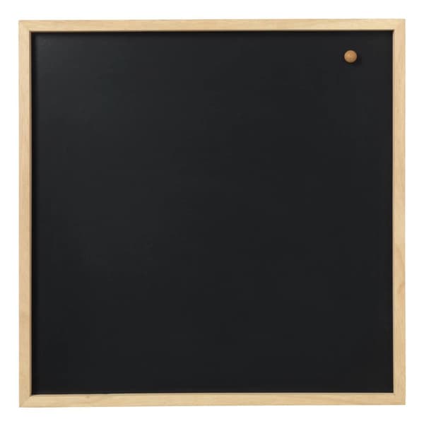 Magnetisk NAGA kridttavle 60x60 cm sort med 2,5 cm ramme i gummitræ