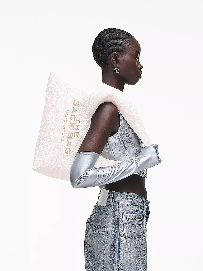 MARC JACOBS Ledertasche - Umhängetasche THE SACK BAG weiss