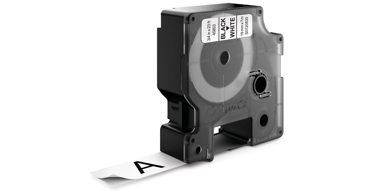 DymoD1 tapecassette zwart op wit, 19mm x 7m printlint  (10 stuks)