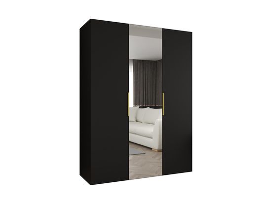 ABIKS MEUBLES - Armoire marbella 2 202/150/52 3 portes (noir/doré)