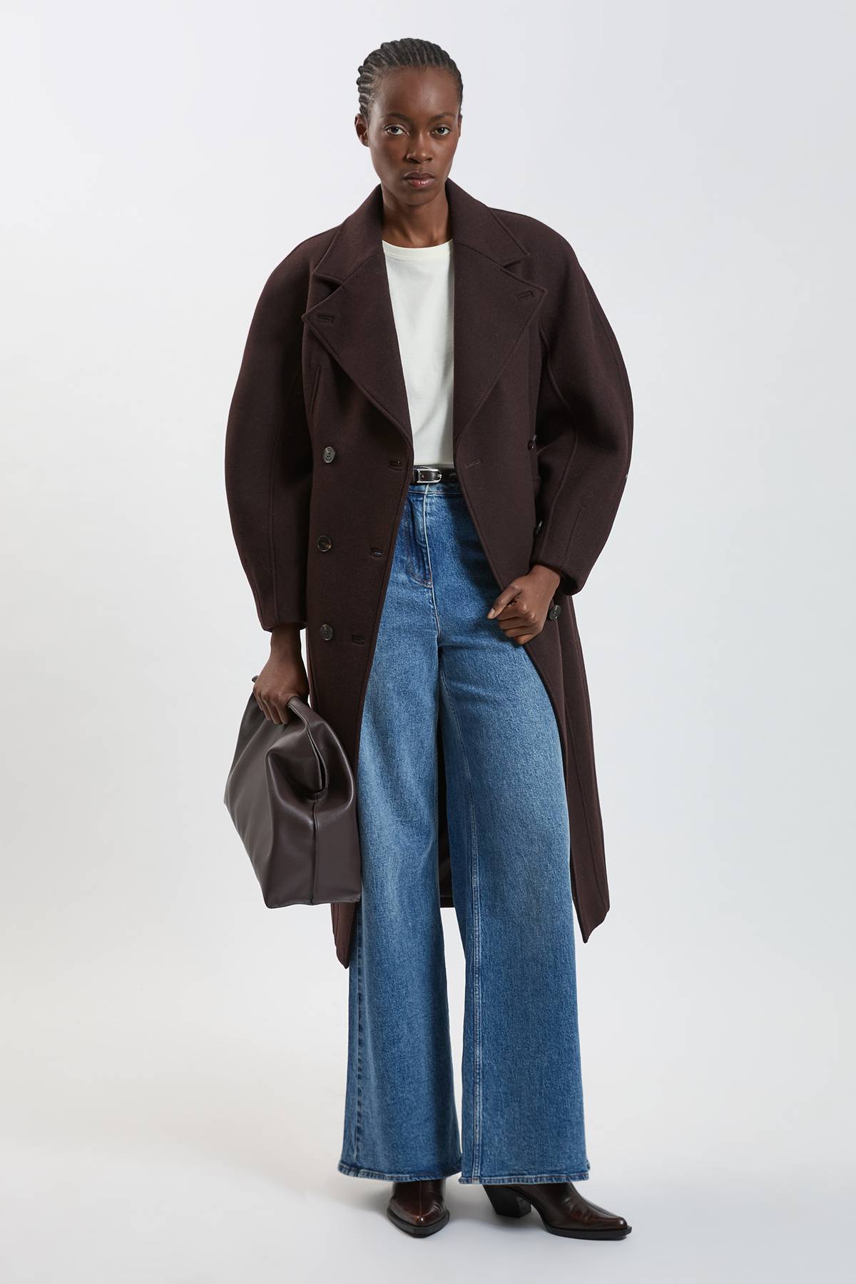 KarenMillen Manteau Mi-long Ajusté En Laine À Manches Arrondies