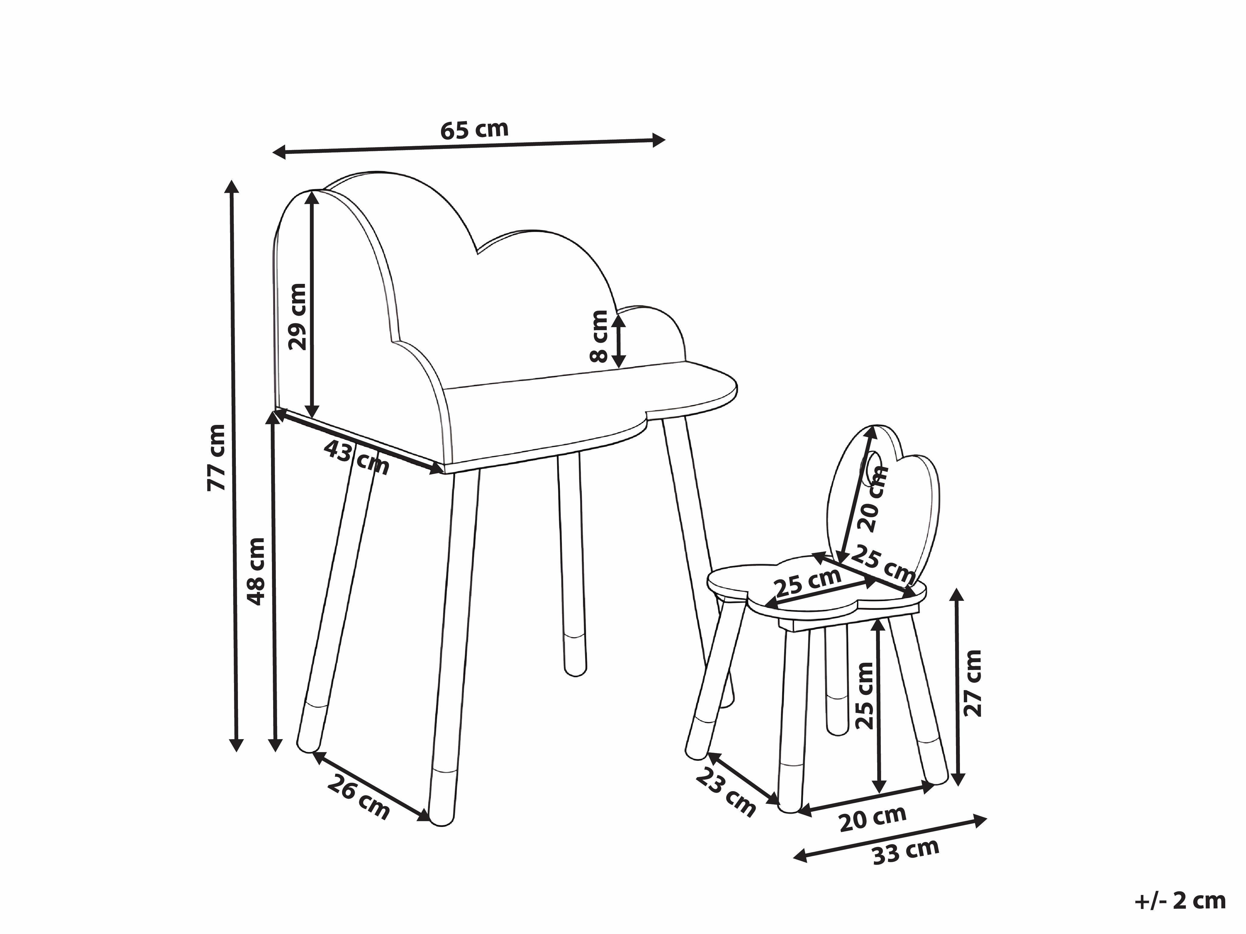 Kindertafel en stoel set CLOUDY Wit