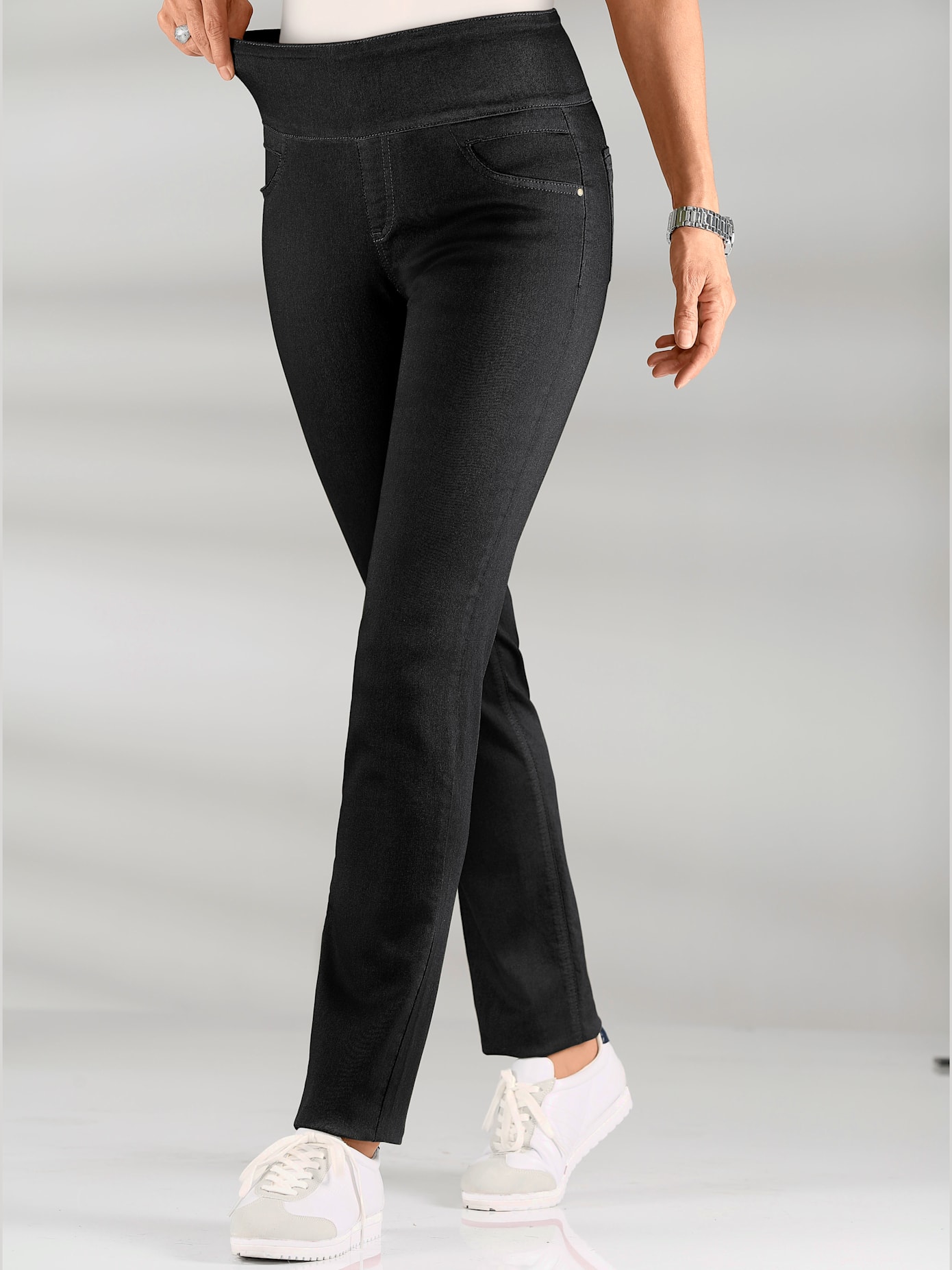Pantalon avec ceinture large élastique et poches