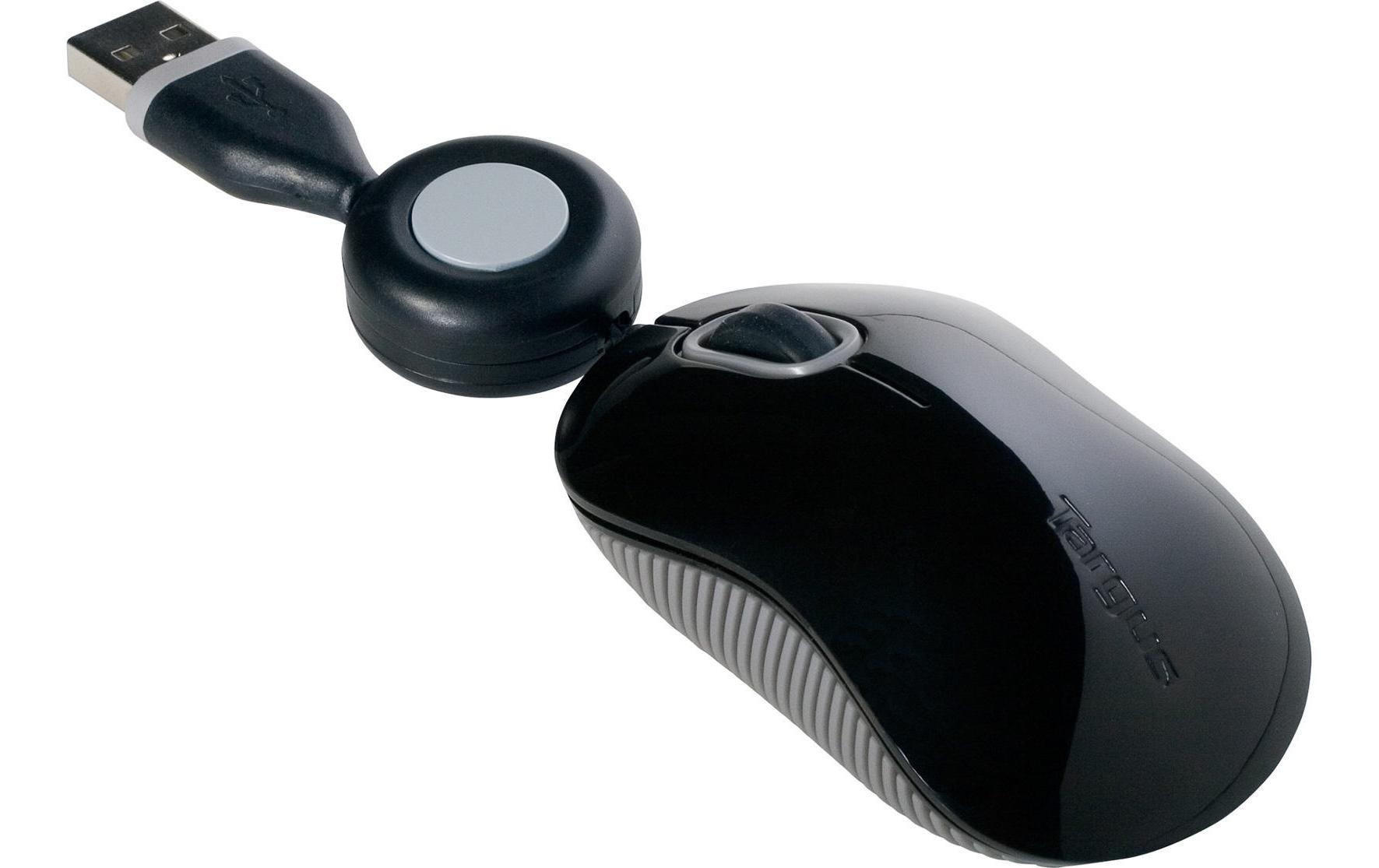 Mobile Maus Compact Blue TraceOptische Mini-Maus, USB, schwarz-grau