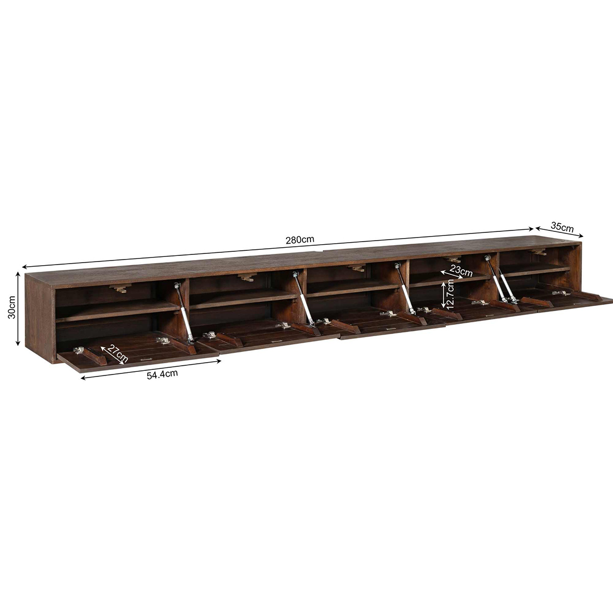 Zwevend Tv-meubel All Brown 280