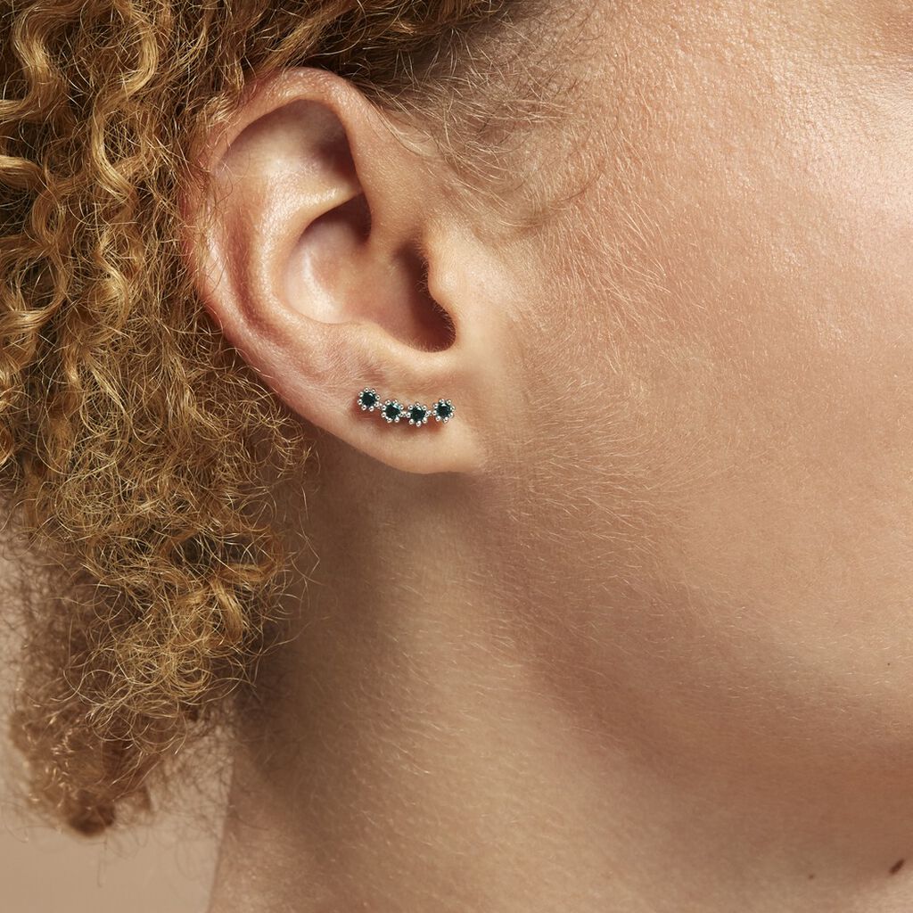 Boucles D'oreilles Puces Karrie Argent Blanc Oxyde De Zirconium
