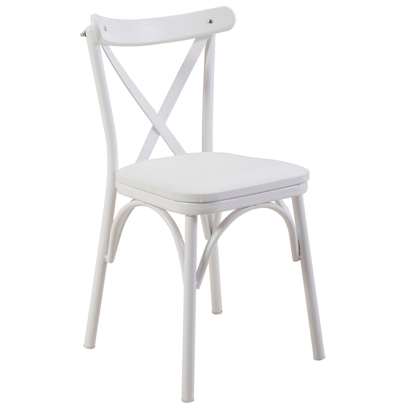 Wooden Art Table + 2 Chaises + Banc Olv blanc