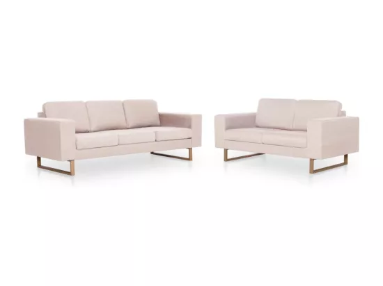 Ensemble de canapé 2 pièces Tissu Crème