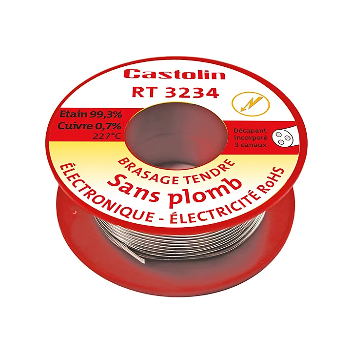 Bobine d'étain spéciale électronique Castolin ø1 mm, 100g