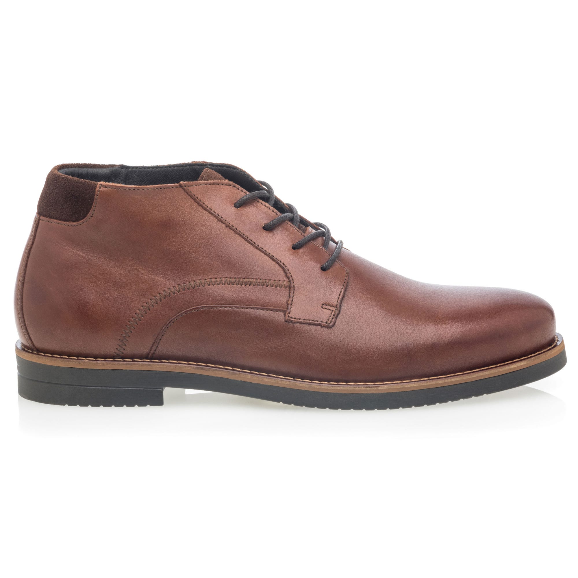 Bottines Homme en cuir cognac
