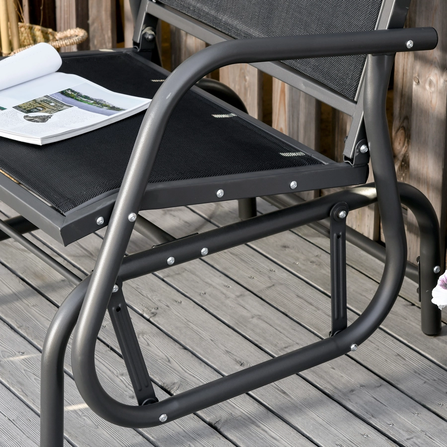 Outsunny Gartenstuhl mit Gleitsystem schwarz