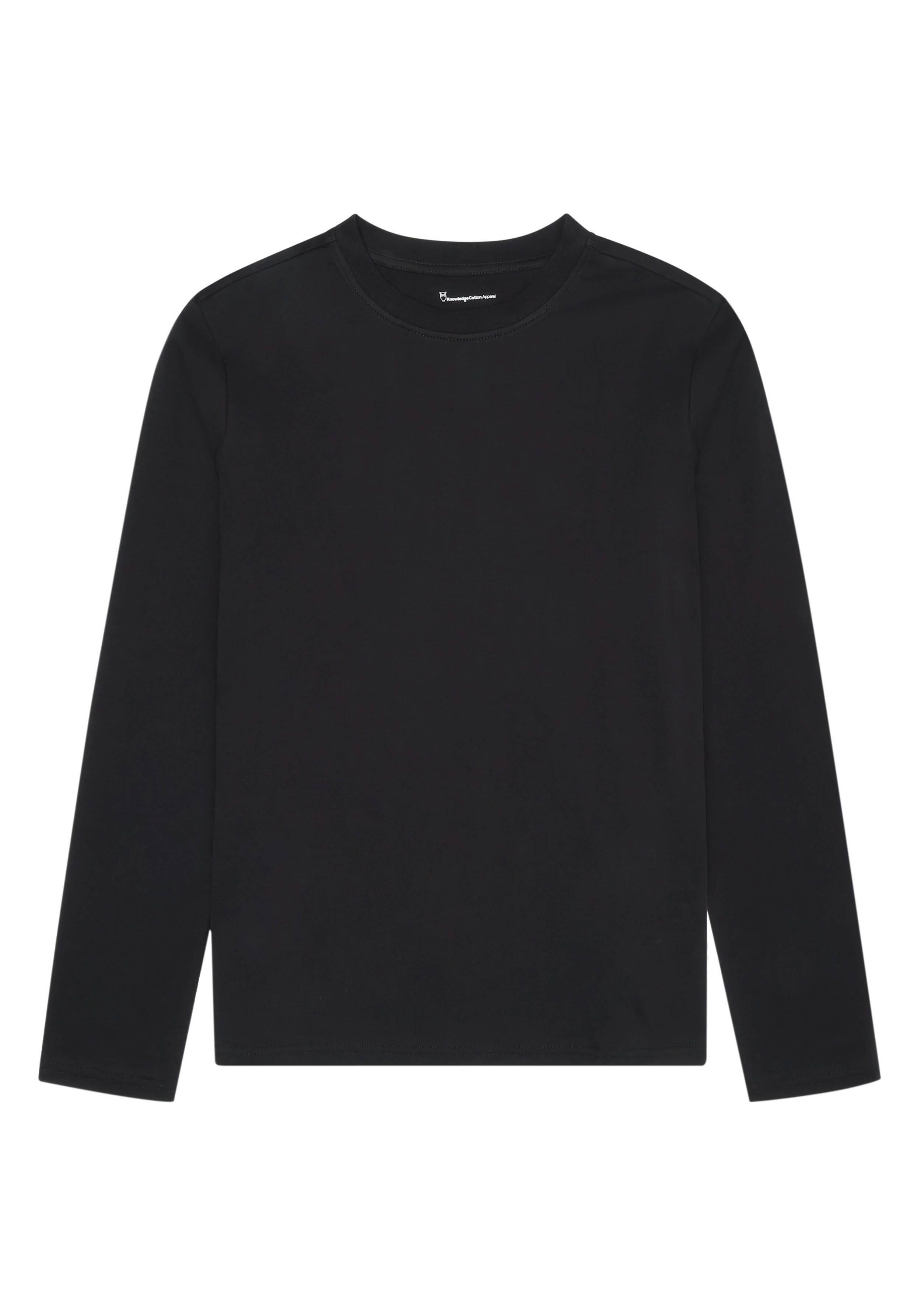 Knowledge Cotton Apparel Longsleeve Basic Pima Cotton Black Jet