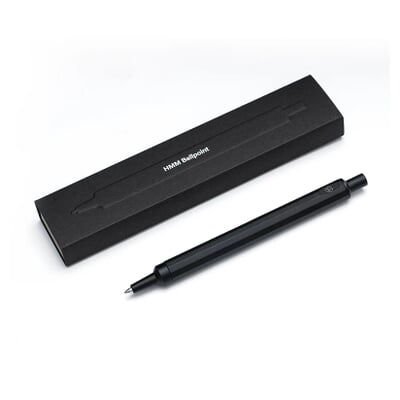 Druckkugelschreiber Aluminium, schwarz