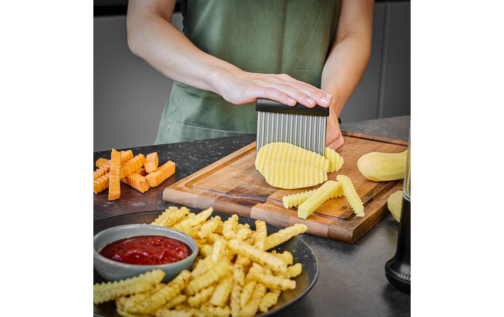 Wellenschneider Riffl Schwarz/SilberMesser für geriffelte Produkte