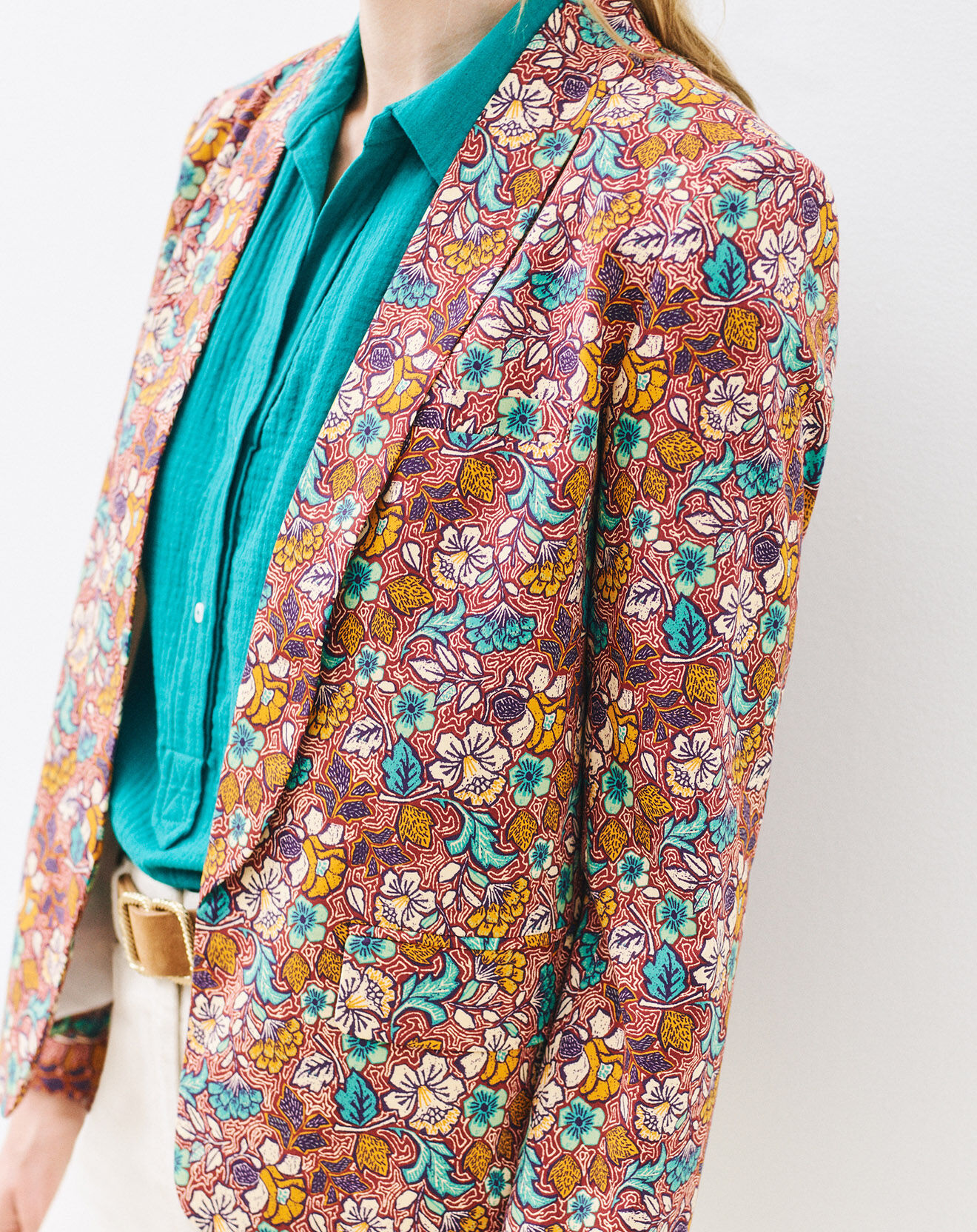 Caroll Blazer Lizzie imprimé chocolat