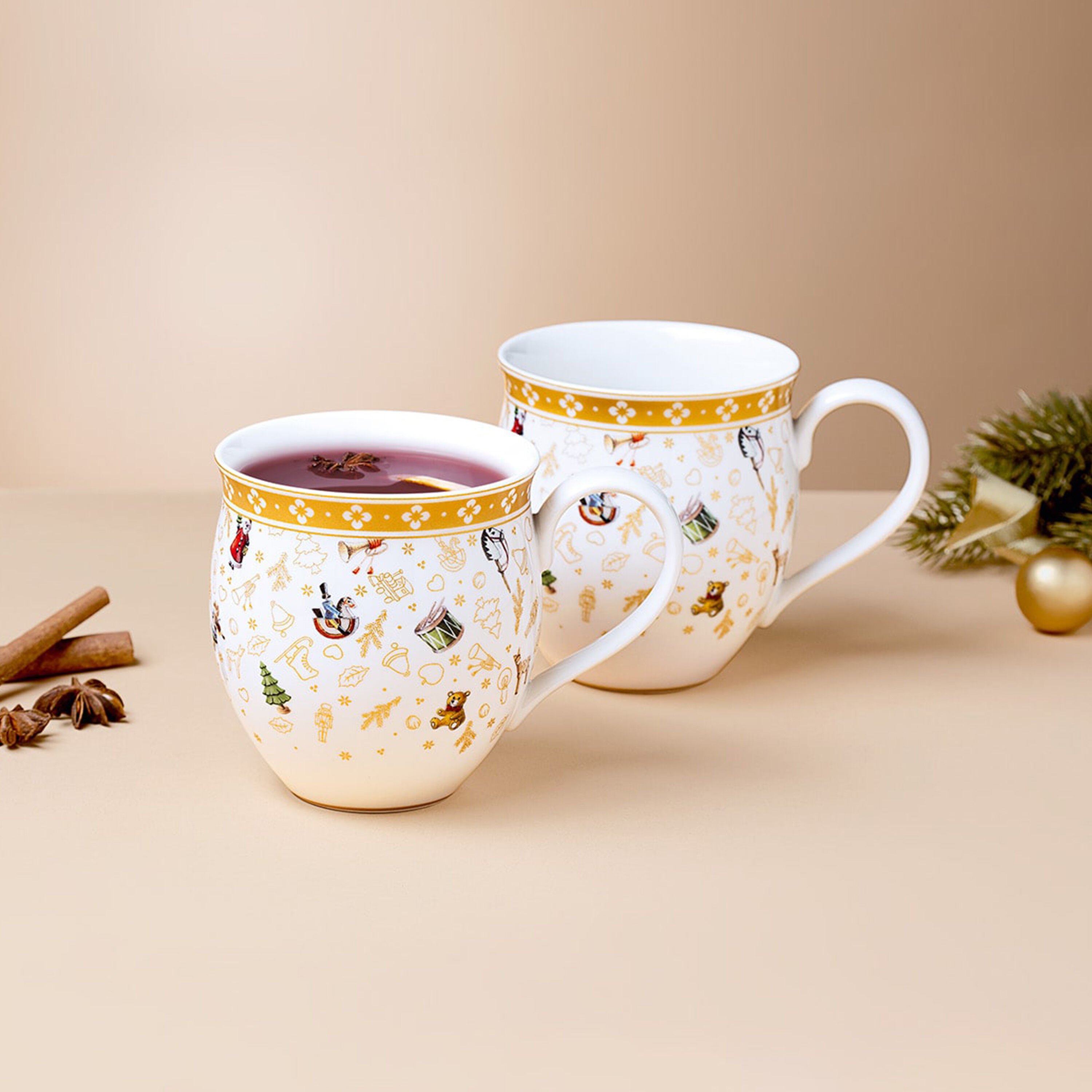 Toy's Delight Mug Gold, 13.2 oz, Premium Porcelain