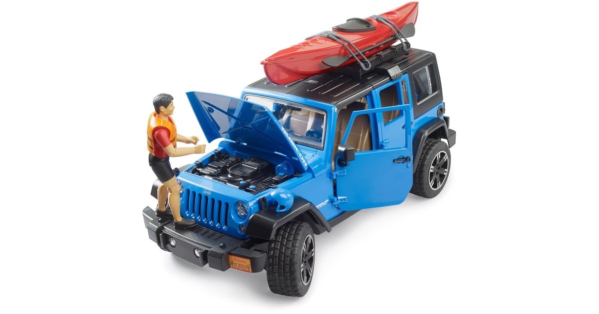 bruderJeep Wrangler Rubicon Unlimited met kajak en figuur Modelvoertuig  (02529)