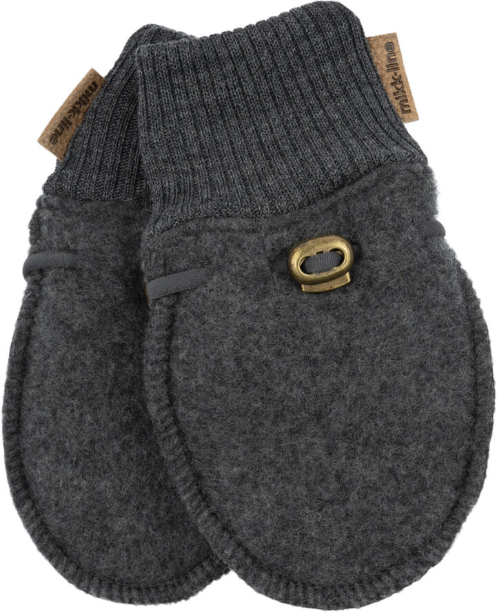 Mikk-Line Wool Mittens Anthracite melang