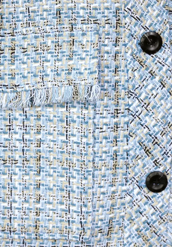 Kurze Bouclé Jacke - warm light blue