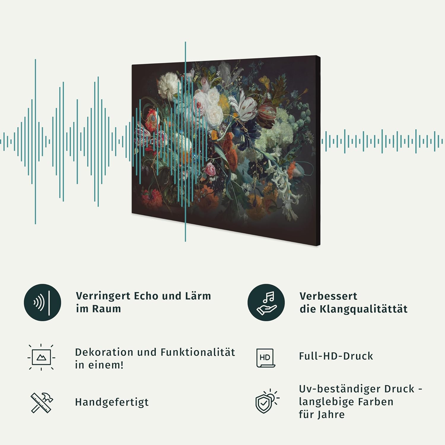B&D XXL - Akustikbild Wald 225x90 cm 5 tlg Bilder Akustikschaum Schallschutz Kunst Akustikpaneele Wandpaneele Schalldämmung Wandbild Schallabsorber Akustikplatten Landschaft Natur c-B-0241-b-m