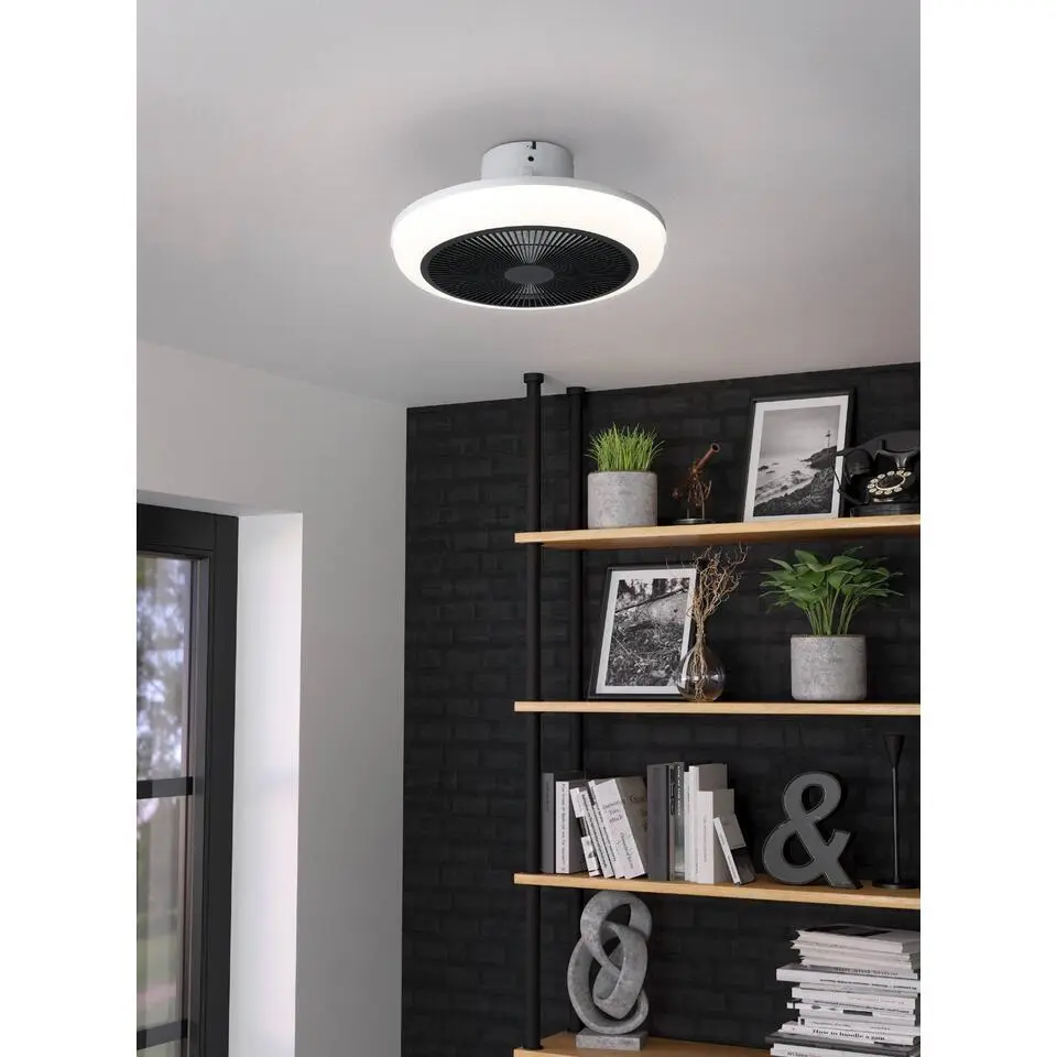 EGLO Sayulita Plafondlamp met ventilator - DC LED-CCT - Wit/Zwart