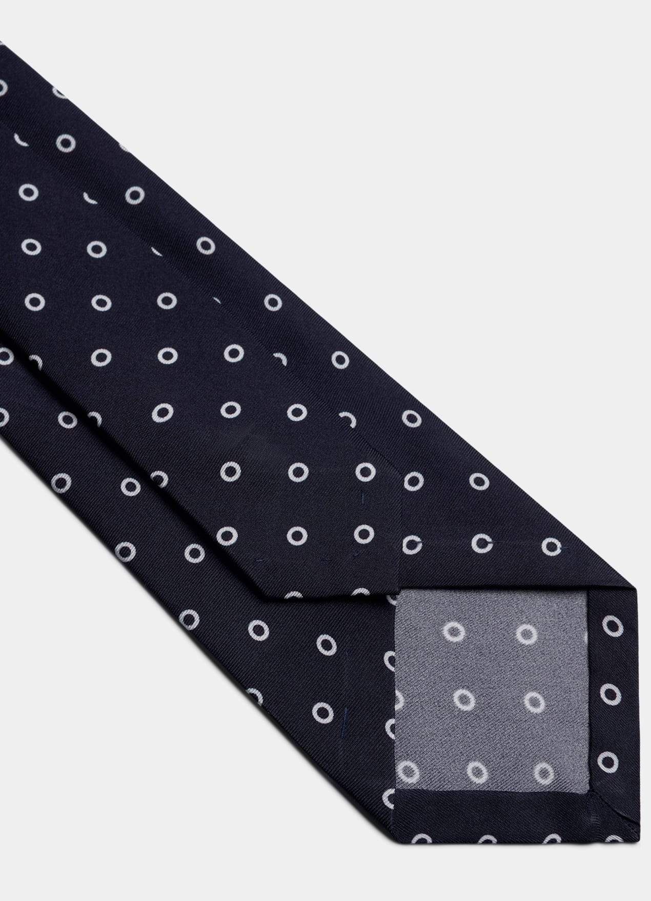 Cravate bleu marine motif graphique