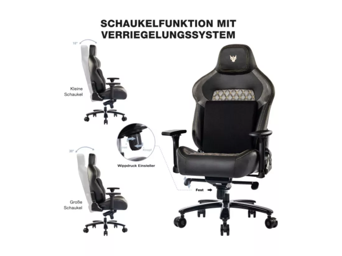 Chaise de jeu 200KG de durabilité, chaise de bureau réglable 200KG