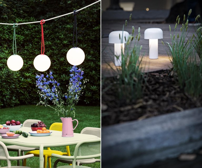 Flos Bellhop tafellamp LED oplaadbaar baksteenrood