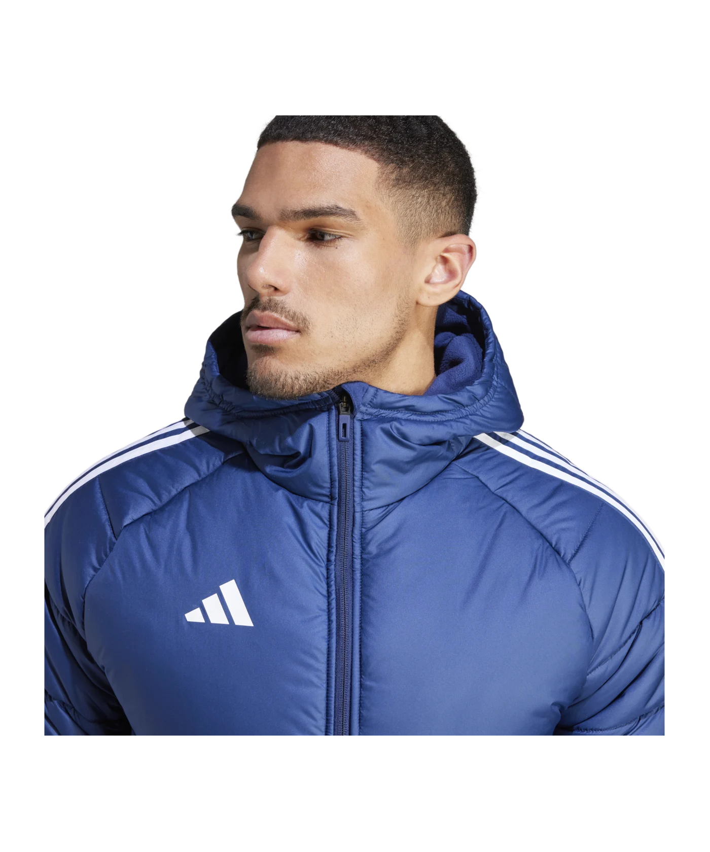 adidas Tiro 24 Long Coachjacke Blau Weiss
