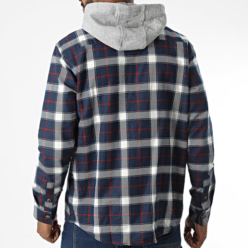 Chemise Manches Longues Capuche A Carreaux Kyogre Bleu Marine