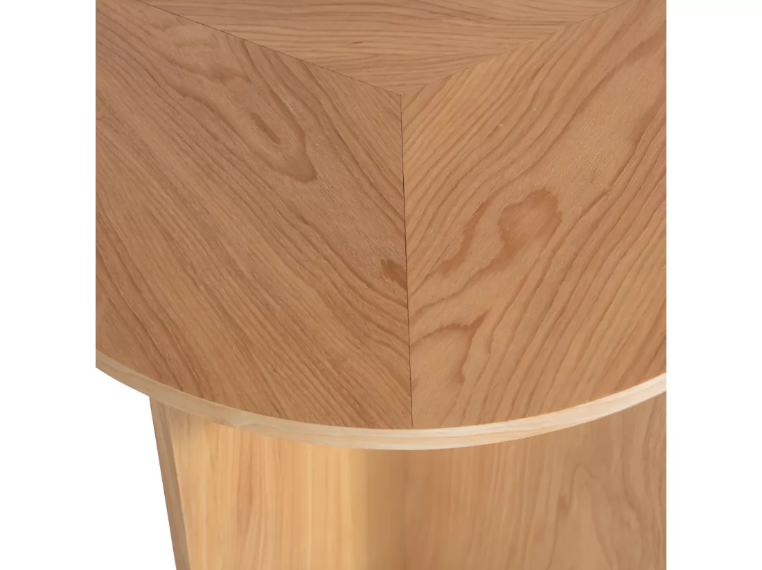 Lina - Lot de 2 tables d'appoint rondes en bois - Bois clair