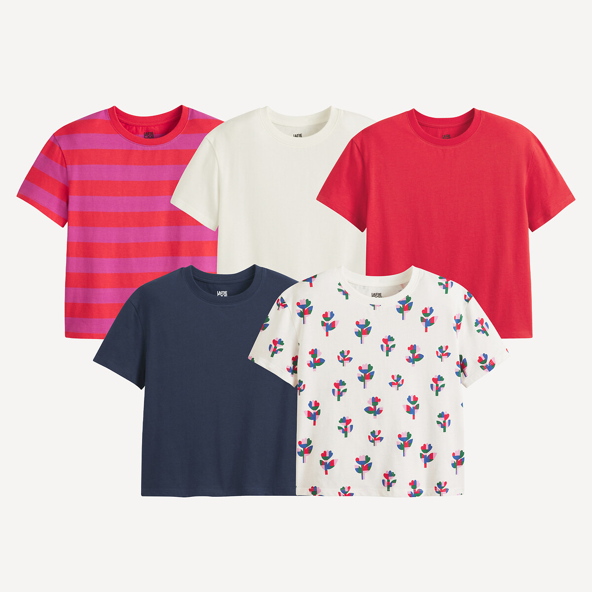 COLEÇÃO LA REDOUTE<br>Conjunto de 5 camisetas de manga curta