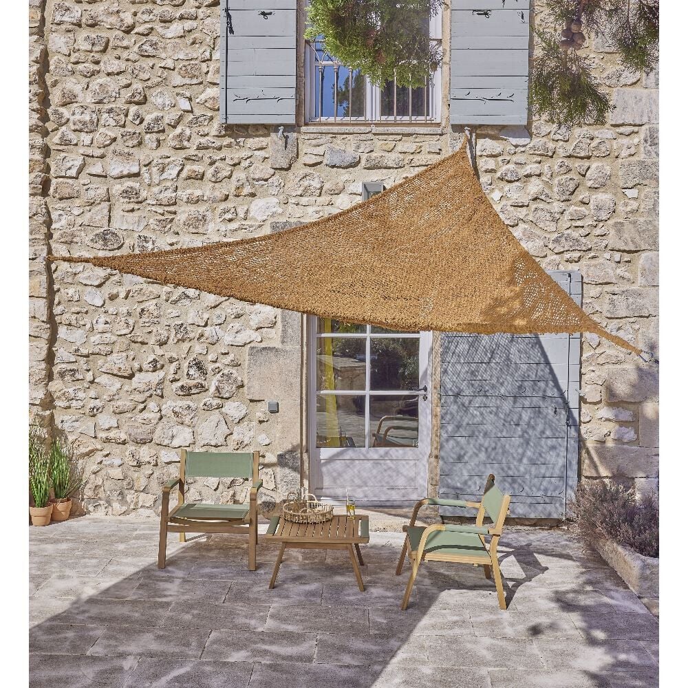 Voile d'ombrage Delta Bali 300x300x300cm fibre de coco