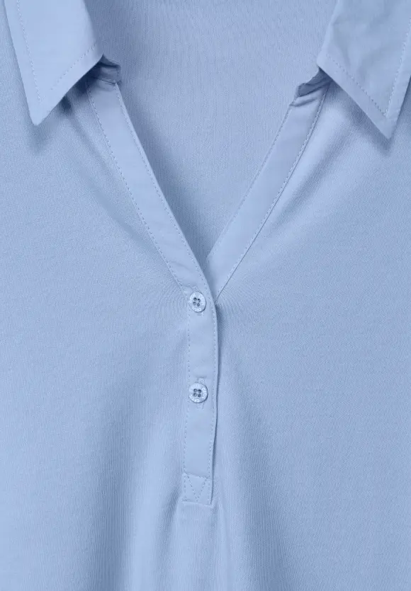 Poloshirt in Unifarbe - soda blue
