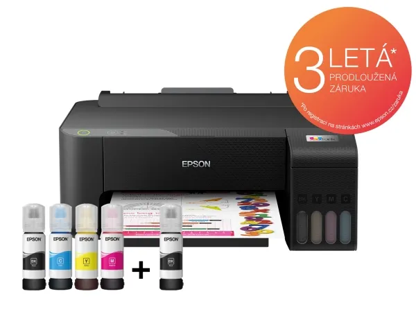 Epson L1210 - Printer - farve - blækprinter - A4/Legal - 5760 x 1440 dpi - op til 10 spm (mono) / op til 5 spm (farve) - kapacitet: 100 ark - USB - sort