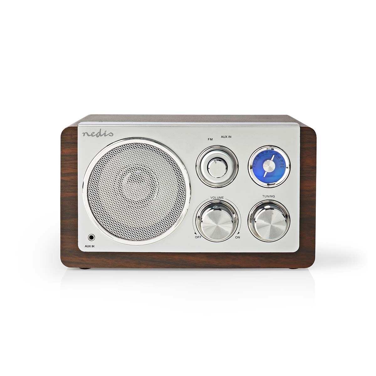 Nedis FM-radio | Bord design | FM | Nettstrøm drevet | Analog | 15 W | IP20 | Brun