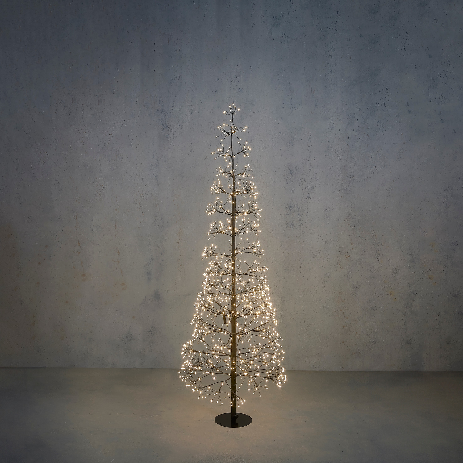 Kerst vloerlamp zwart boom 150cm incl. LED met timer IP44 - Caspar