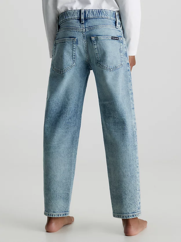Calça jeans reta de cintura média para meninos