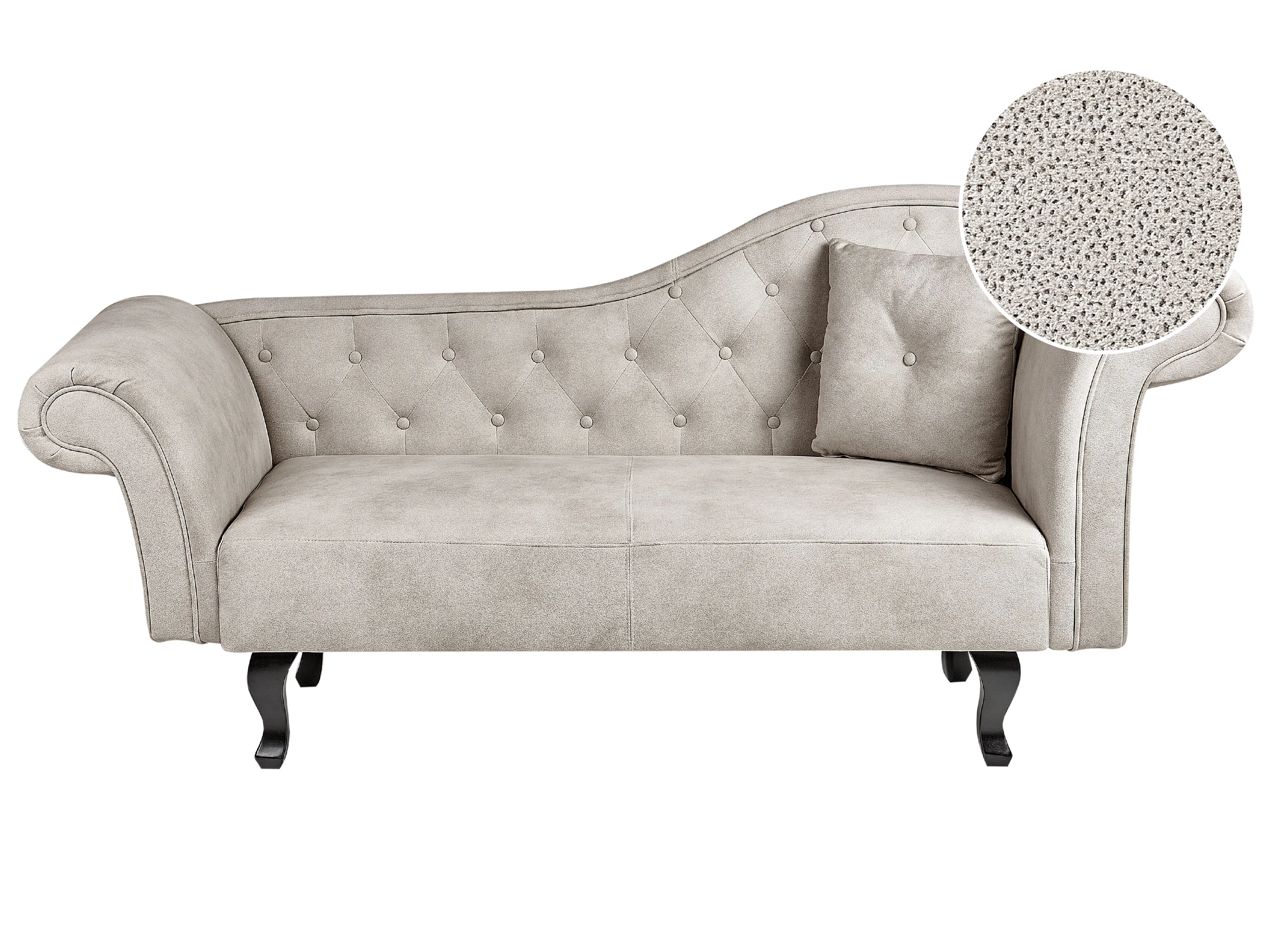 Rechtszijdige chaise longue LATTES II Fluweel Taupe