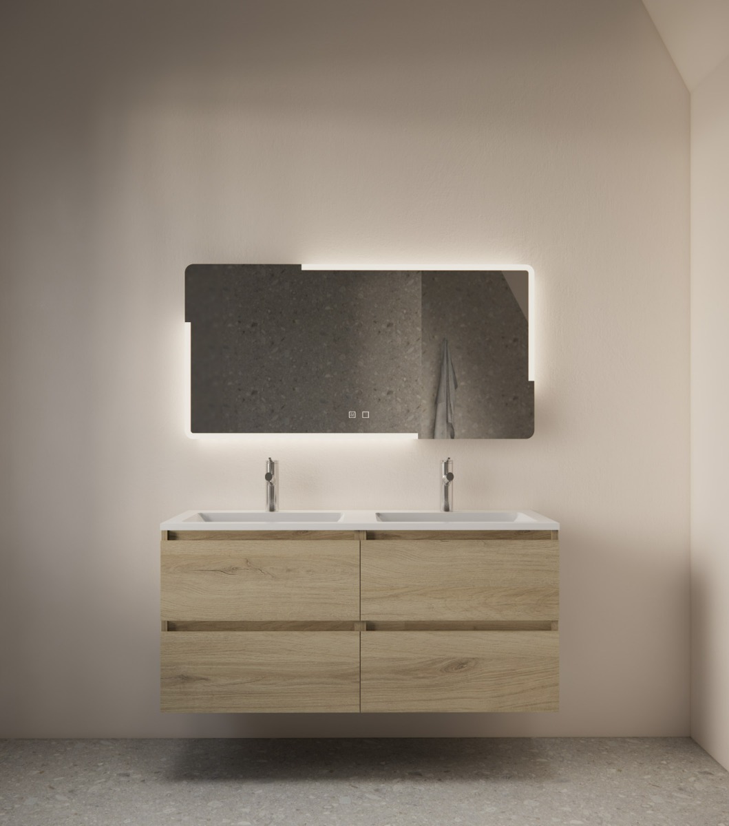Gliss Design Melite spiegel met LED-verlichting en verwarming 150x70cm