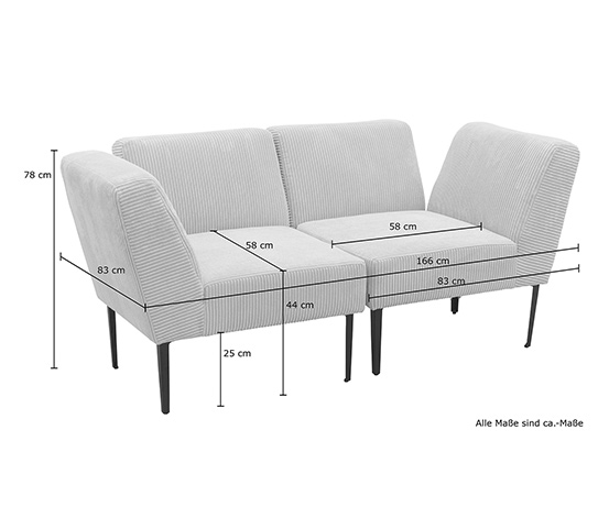 DOMO collection 2-Sitzer »Karlsborg«, beige