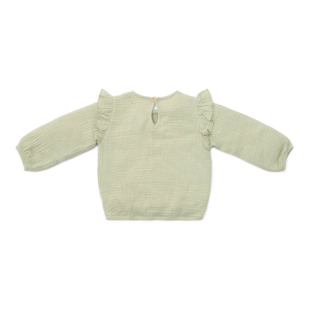 Little Dutch longsleeve met ruches groen