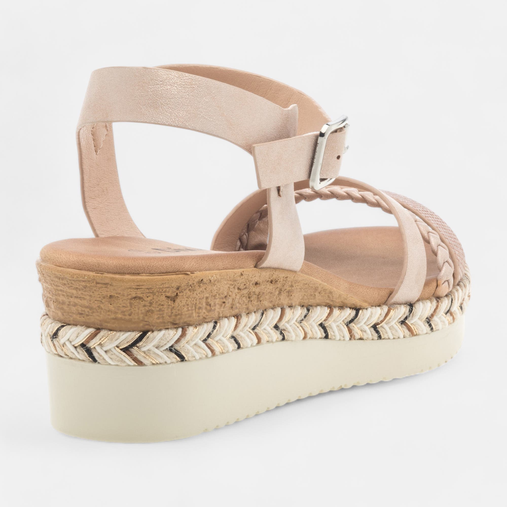 Sandales à talon compensé Femme rose