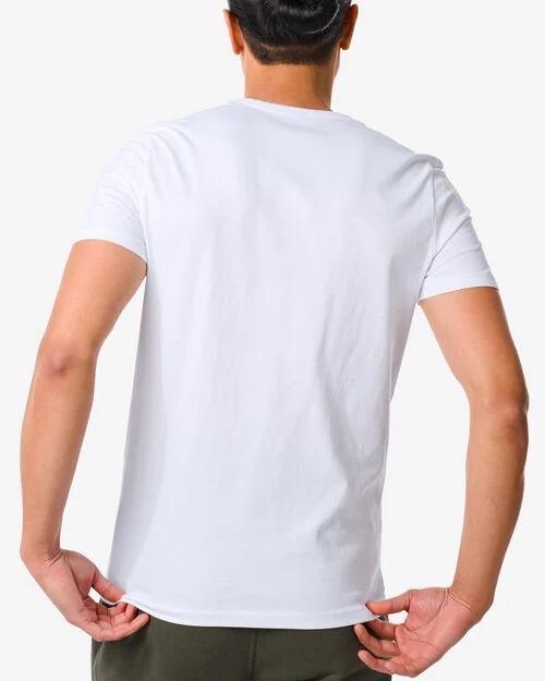 2 t-shirts homme regular fit col rond blanc