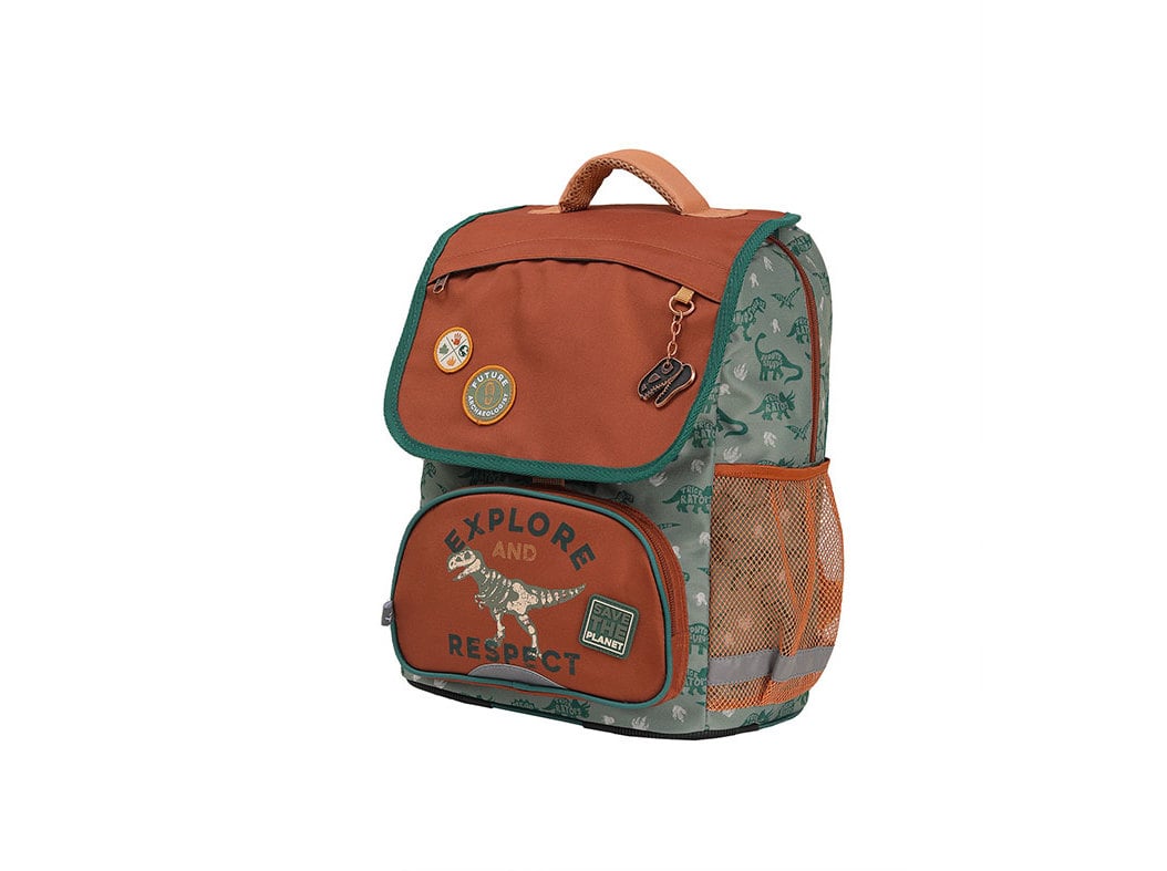MOCHILA AUCHAN 2 COMPARTIMENTOS DINOSSAURO 37X18X29CM