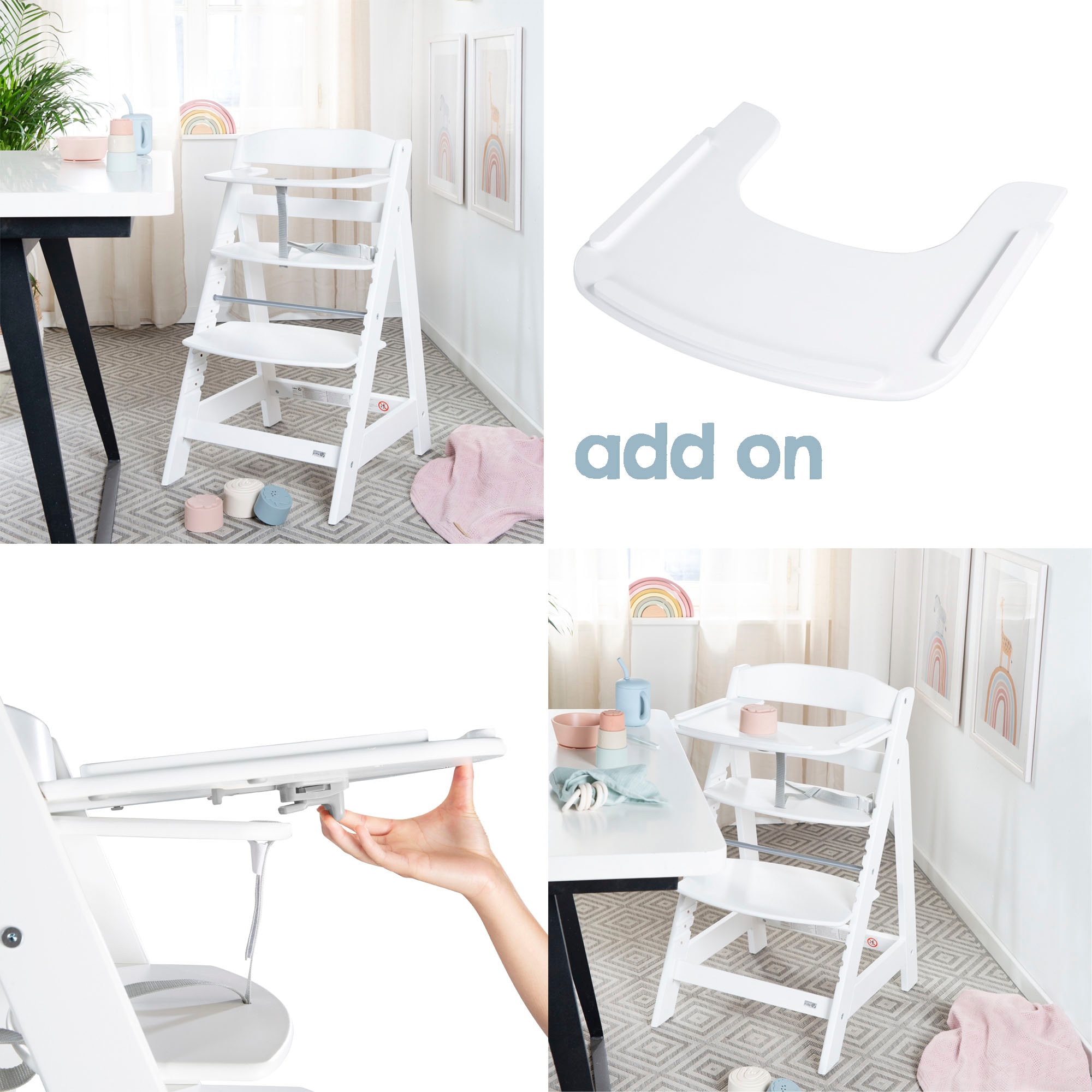 roba® Hochstuhl »Treppenhochstuhl Sit Up Click 'N' Flex, weiss« () aus Holz
