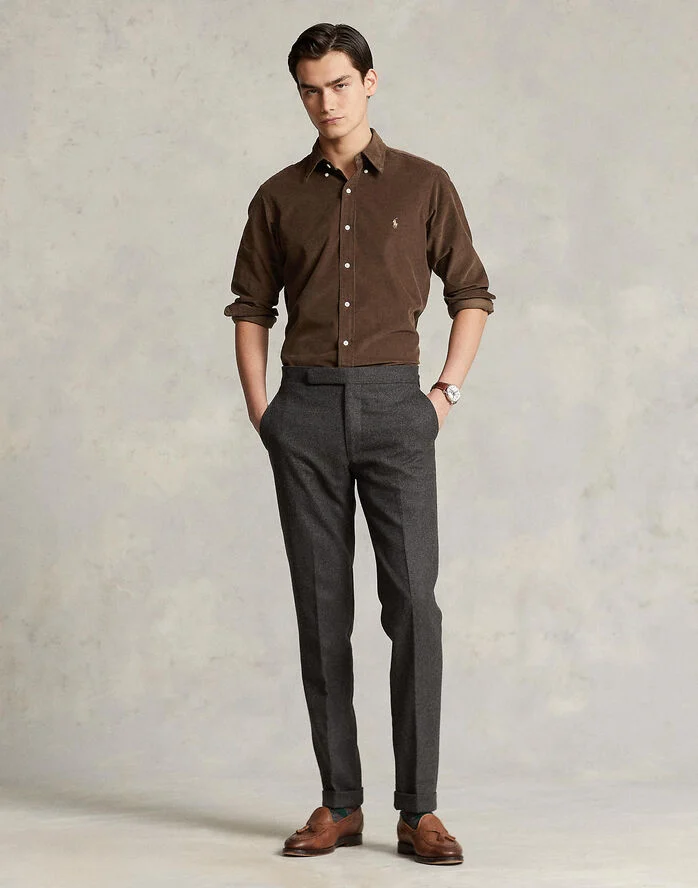 Polo Ralph Lauren 80/2 21W CORDUROY-LSL-SPS Chocolate mousse